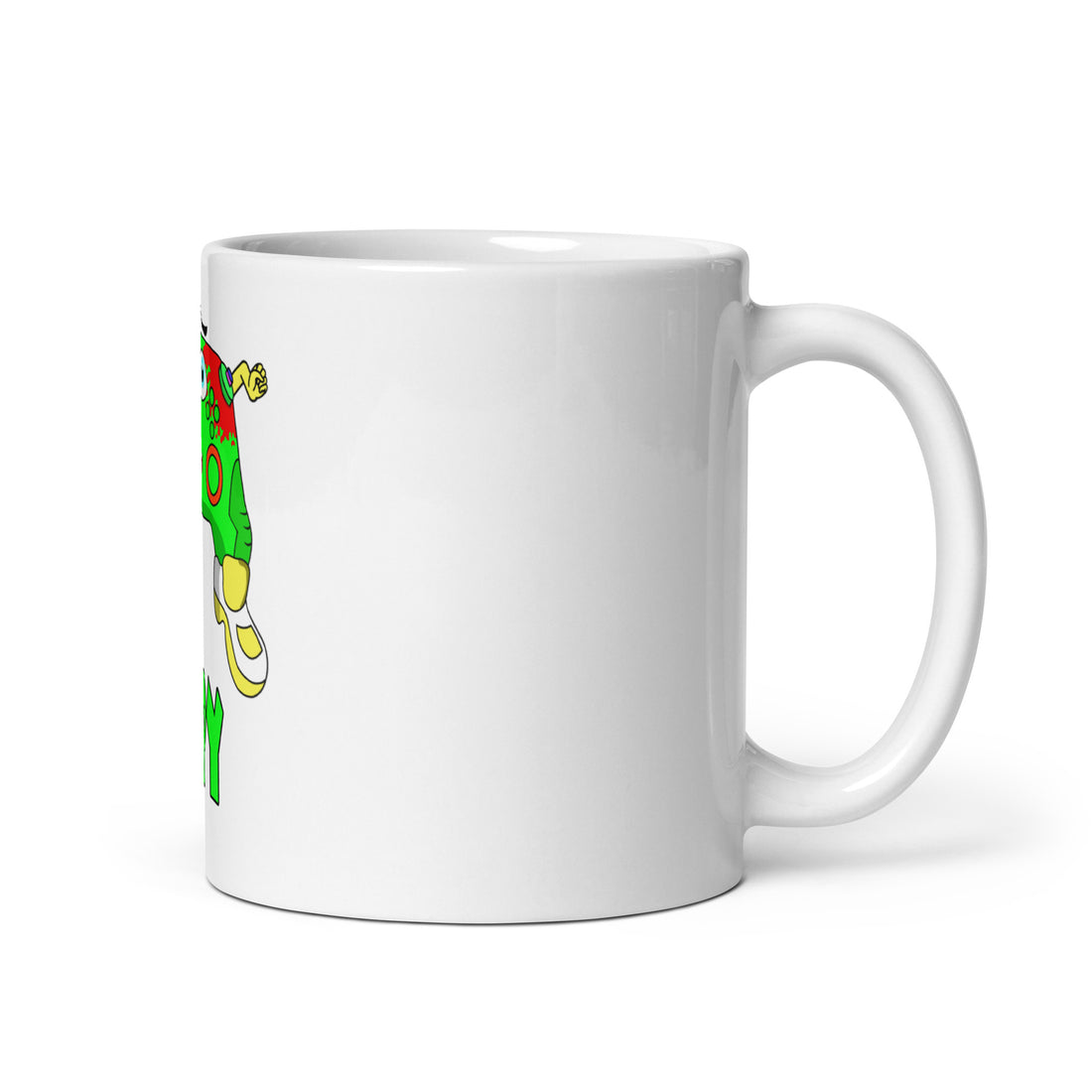 White glossy mug